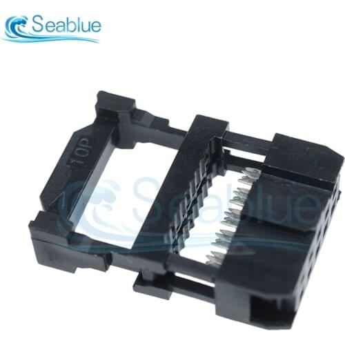 10 PCS IDC Female FC 10 14 6P Rows Adapter 2.54 mm Socket Ribbon Connector Cable Connector 10 Pin