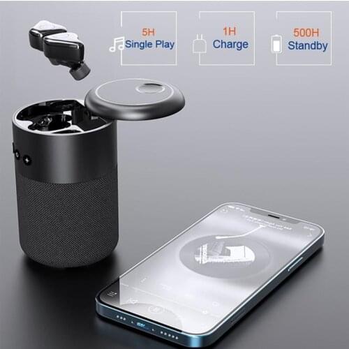 2 In 1 Portable Bluetooth Speaker Headset Wireless Headset Audio Outdoor Sports Headpones With 360° Sliding Cover Mini Speaker