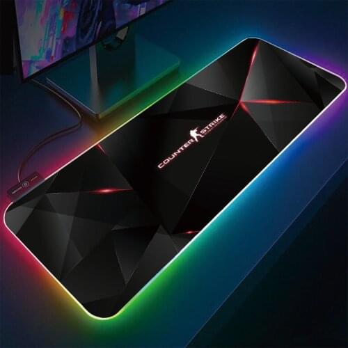RGB Rubber Base Genshin Impact Large Gaming Mouse Pad Mouse Pad LED Lighting Keyboard Waterproof Belt USB Suitable for CSGO