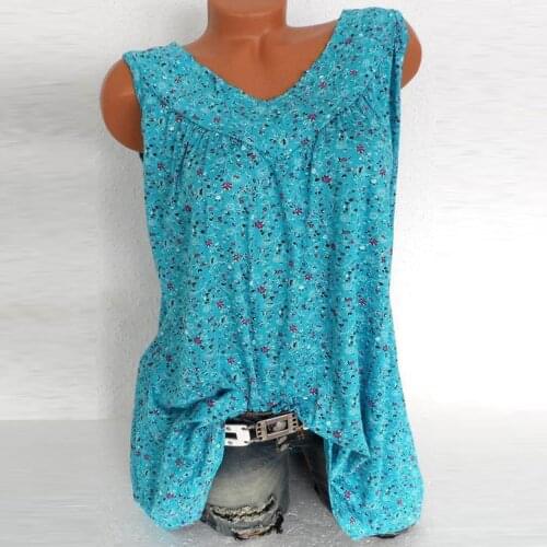 Sleeveless Shirt Large Size 5xl Women Floral Print T Shirt Summer Tank Vest Plus Size Blouse Casual Female Loose Tee Tops A50