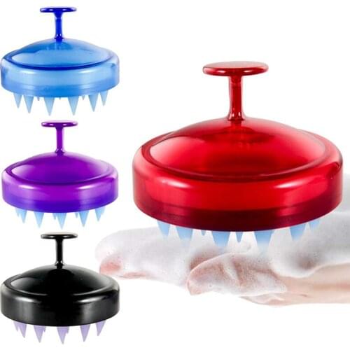 Head Scalp Massage Brush Shower Shampoo Brush Scalp Massager Soft Silicone Rubber Tooth Comb for Women Men Hair Washing