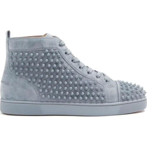 SHOOEGLE Chaussure Homme Mens Trainers High-top Sneakers Spiked Platform Flats Shoes Rivets Studded Casual Shoes Men Sneakers