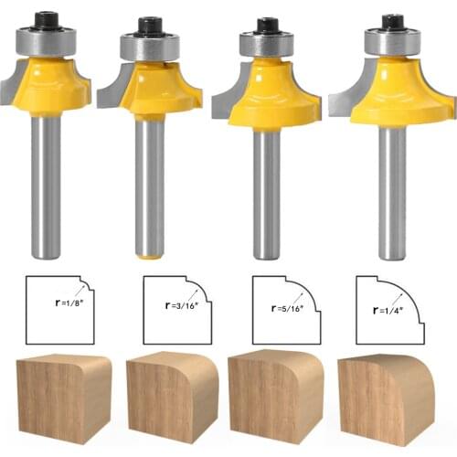 1 Pcs Woodworking Corner Round Over Router Bit 6mm Shank R Type Drill Bit Industrial Grade Bearing Milling Cutter For Woodcraft