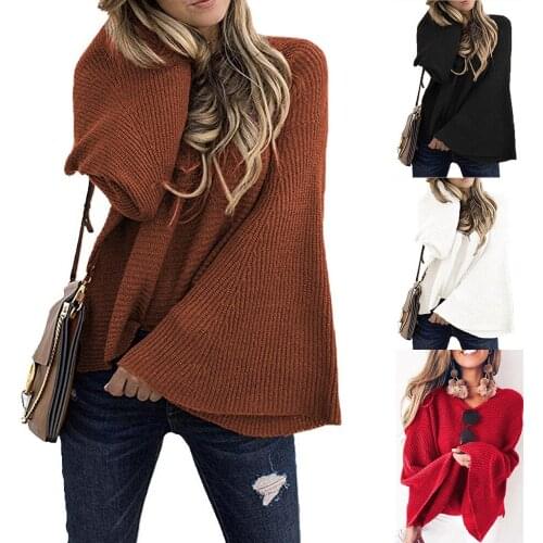 2019 Knitted Oversized Sweater Women Loose Solid Thick O-Neck Pullover Jumpers Stylish Tops for Female Autumn Winter GAL103