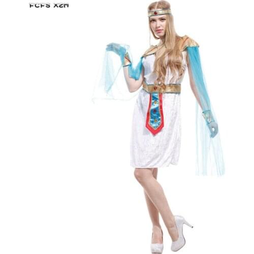 Woman Egyptian Queen Cleopatra Cosplays Halloween Goddess Athena Costumes Carnival Purim Festival parade Masquerade party dress