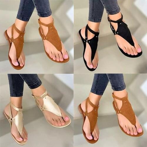 Shoes Women Sandals Flip-flop Outdoor Beach 2021 Summer Flats Sandals Solid Fashion Gladiator Sandals Women Casual Ladies Shoes