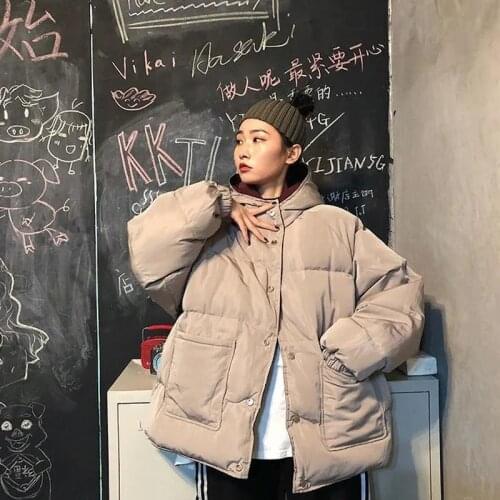 Womens Thick Coat Double-sided Wear Tooling Padded Jacket 2021 Womens New Wild Harajuku Style Loose Warm Cotton Student Jacket