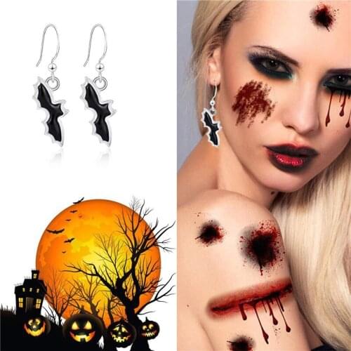 Gothic Earring For Women Punk Bat Heart Skull Cross Coffin Spider Snake Butterfly Moon Tassel Halloween Earring Cool Jewelry New