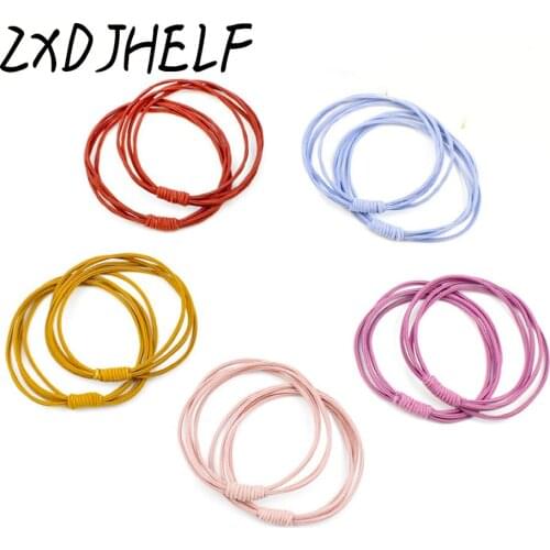 ZXDJHELF Simple Design Girls Candy Rubber Bands Women Elastic Hair Bands Scrunchy Ponytail Holder Hair Accessories 7Pcs/Lot F040