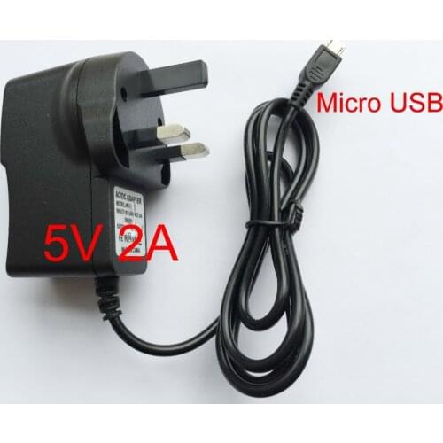 1PCS High quality 5V 2A V8 UK plug Micro USB Charger Charging Adapter Power Supply 2000mA For Raspberry Pi