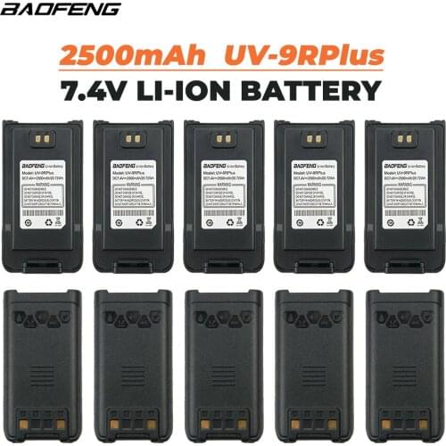 10PCS Original 7.4V 2500mAh UV-9R Plus Battery for Baofeng UV-9R UV-9RPlus Two-way Radio Replacement Battery