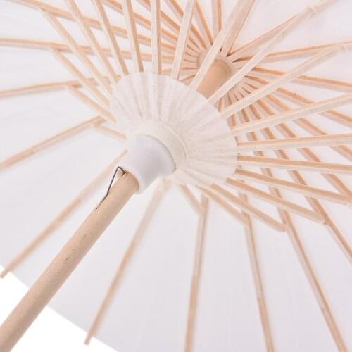 3Size Chinese Paper Umbrella Chinese Traditional White Blank Parasol Kid Painting Drawing DIY Craft Christmas Gift Wedding Decor