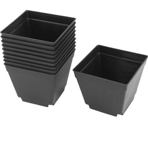 30 Pack 4Inch Black Square Plastic Plant Pots,Seedling Nursery Transplanting Planter Container for Garden