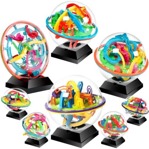 3D Magical Intellect Maze Ball 100 Steps,IQ Balance Perplexus Magnetic Ball Marble Puzzle Game for Kid and Adult Toys