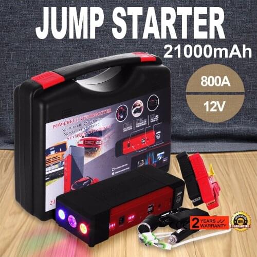 12V 800A Battery Jump Starter - 21000mAh 800 A Power Bank Mini Jump Start Pack