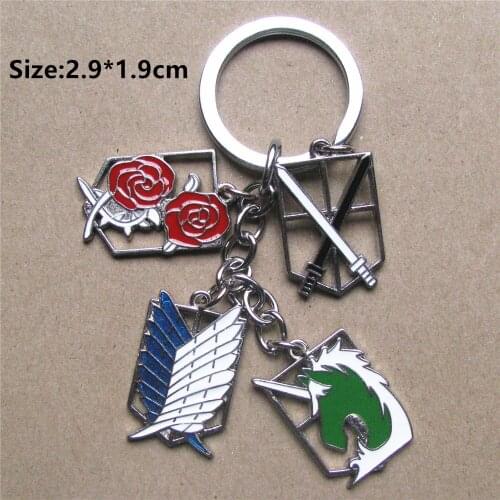 Anime Keychain Attack on Titans Badge Pendant Key Chain Key Ring Accessories Gift