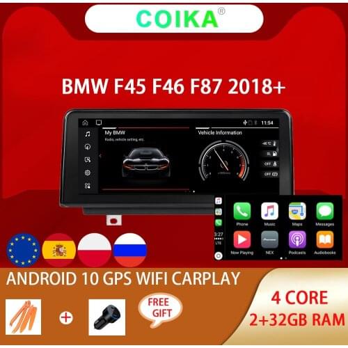 8.8" Android 10.0 System Car Multimedia Radio For F45 F46 F87 2018 EVO 2+32G RAM WIFI Google GPS Navi IPS Touch Screen Carplay