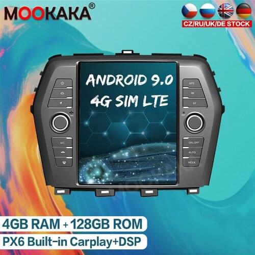 4GB+128GB Android 9.0 Car Radio GPS Navigation For Nissan Maxima 2016 - 2019 Tesla Style Auto Multimedia Player Stereo Head Unit