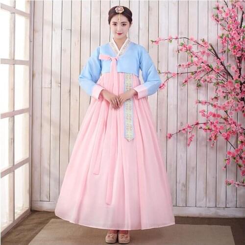 Asia Hanbok Dress Female Korean Folk Stage wear Korea Traditional Ethnic Minority Dance Costume Party Oriental Clothes Outfit