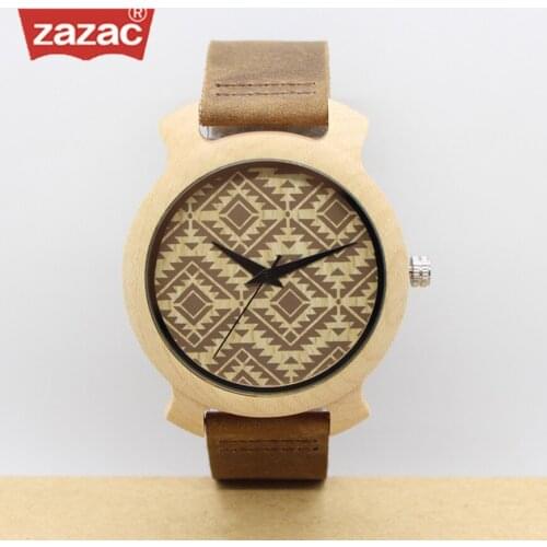 2018 hot luxury Art design Wood Watches Men Women Casual Bamboo Quartz Wristwatch Genuine Leather Strap Relogio Masculino Hombre