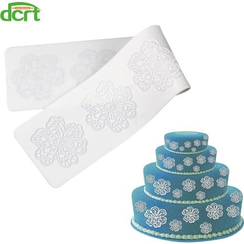 Flowers Pattern Lace Silicone Mat For Fondant DIY Silicone Lace Mat Non-Stick Cake Decorating Tools Kitchen Accessories