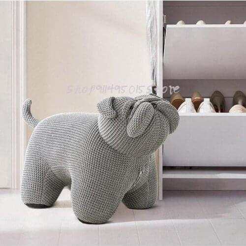 Solid Wood Childrens Stool Household Shoe Change Cartoon Small Bench Cute Animal Deer Chair