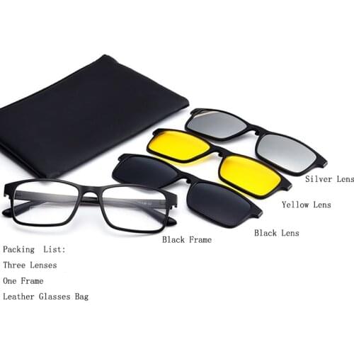 GLAUSA Double light old mirror, near and far dual-use, three lenses polarizing solar lens magnetic sleeve