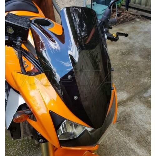 Motorcycle Double Bubble Windshield WindScreen Screen For 2003 2004 2005 2006 Kawasaki Z1000 Z 1000 Black Iridium Clear