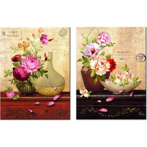 2pcs 5d diy diamond painting cross stitch beautiful flower room decoration art,5d square diamond embroidery mosaic wall stickers