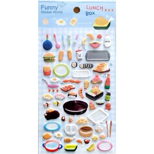 Korea Brand Funny Scrapbooking 3D Sticker Lunch Book Homehold Supplies Diary DIY PVC Craft Mobile Decoration School Stickers