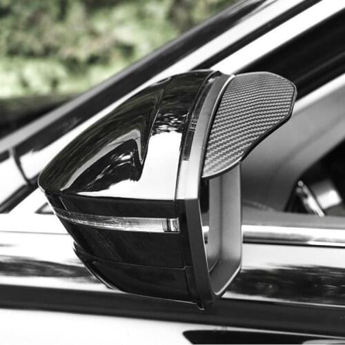 HOT! 2pcs Carbon Fiber Car Rear View Mirror Sticker Rain Shield Guard Auto Rearview Mirrors Rain Shade Rainproof Eyebrow Cover