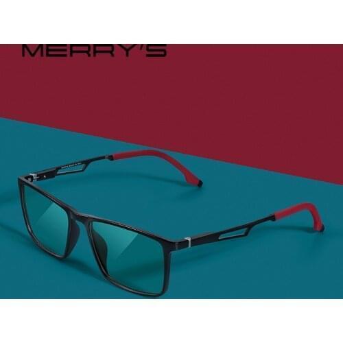 MERRYS DESIGN Men Anti Blue Ray Light Blocking Glasses UV400 Glasses For Computer Aluminum Legs With Silicone Temple S2270