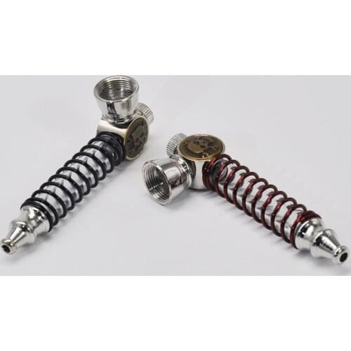 Retro Skull Metal Small Pipe Smoking Set Cigarette Holder Accessories LED Luminous Pipe Spring with Light Pipe Smoking Pipes