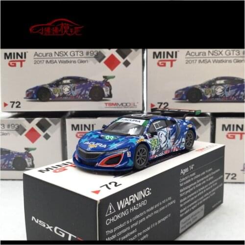 MINI GT 1:64 Honda NSX GT3 Diecast Collection of Simulation Alloy Car Model Children Toys