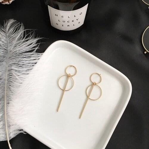 Fashion Earrings Long Circle Tassel Dangle Earrings Women Jewelry Statement Geometric Pendant Earings