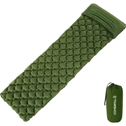 TOMSHOO Camping Mat Inflatable Sleeping Pad Moistureproof Air Mattress Cushion Sofa Bed Outdoor Beach Mattress with Pillow