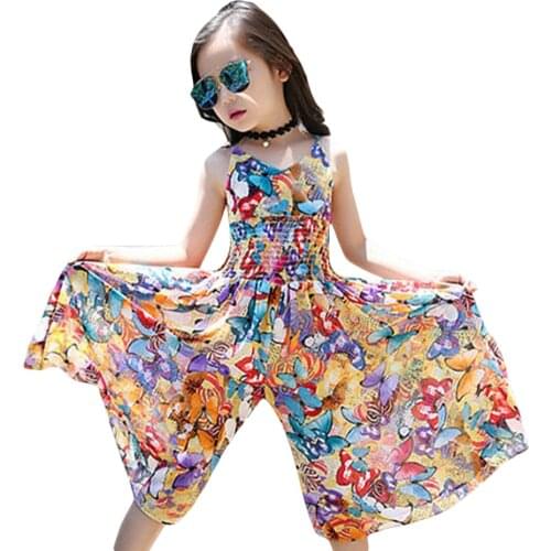 2020 Brand New Girls Dresses Bohemia Children Dresses Girls Summer Floral Party Dresses Teenage Girls Clothing For 6 8 12 Years