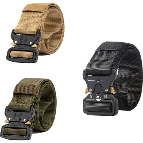 New Military Tactical Belt Military Nylon Belt Metal Buckle Mens Belt Heavy Belt Police Hunting Training Accessories