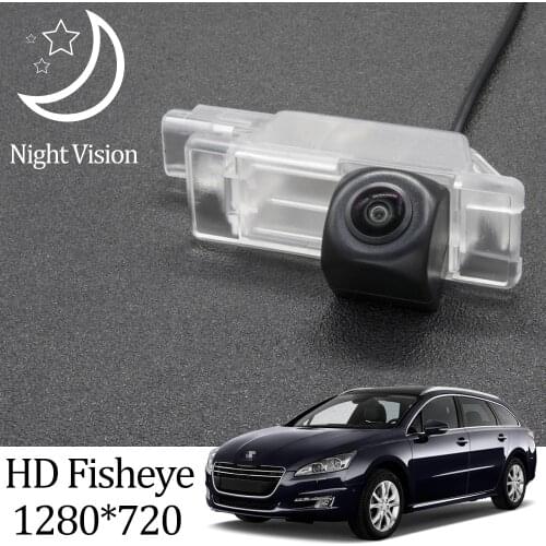Owtosin HD 1280*720 Fisheye Rear View Camera For Peugeot 508 sedan/508 SW/508 RXH 2011-2018 Car Reverse Parking Accessories