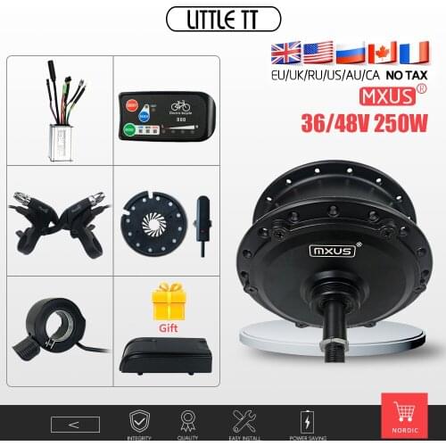 MXUS brand Ebike Conversion Kit 250W 36V48V Rear Rotate hub motor wheel with LED LCD display optional for ebike kit