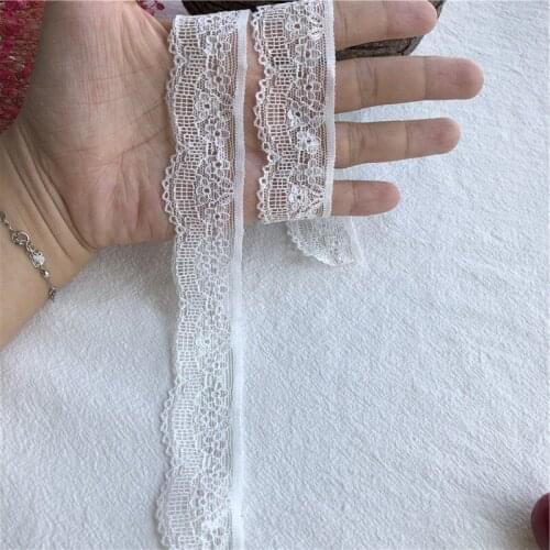 S1239 3cm high quality beautiful white lace ribbon tape lace trim diy embroidered for sewing decoration african lace fabric