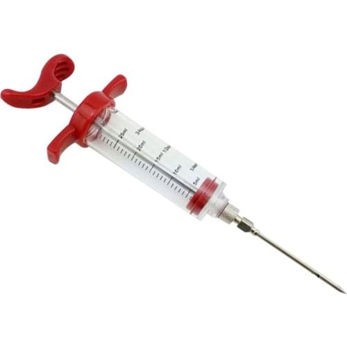 Stainless steel marinade syringe kit, suitable for, beef, turkey, barbecue, sauce, meat marinade seasoning syringe