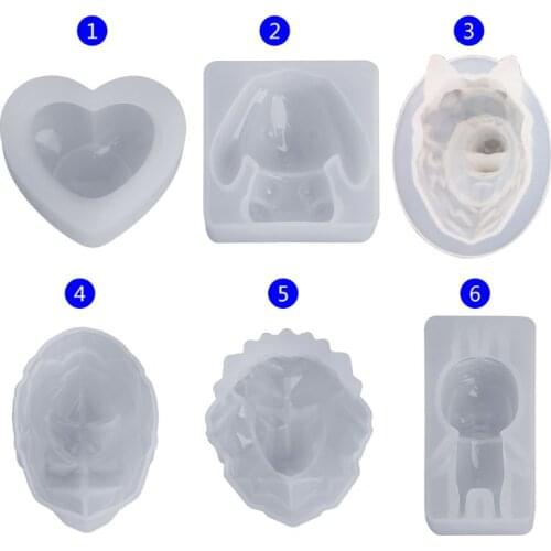 Silicone Mold Animal Bear Lion Rabbit Baby Molds DIY Jewelry Making Cake Fondant Chocolate Decoration Doll Gifts Handmade