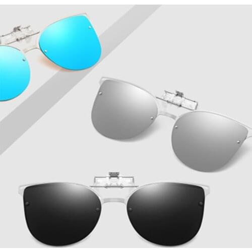 Cateye Polarized Clips Sunglasses Women Men Metal Flip Up Sun Glasses Multi-colors Lens On Myopia Reading Glasses Driving Goggle