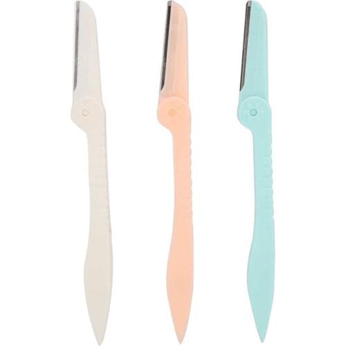 Eyebrow Trimmer Portable Eyebrow Trimmer Foldable Hair Remover Set with Stainless Steel Blades Makeup Tools