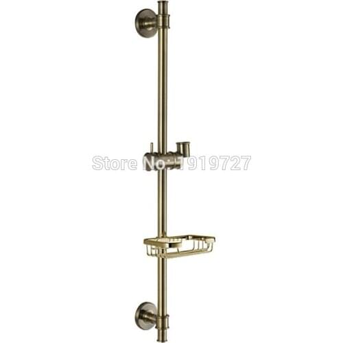 Vidric New Arrival Solid Brass Bathroom Hand Shower Slide Bar Adjustable Sliding Bracket Holder Classic Style Wall Mount Antique