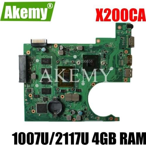 X200CA For Asus X200C X200CA X200CAP Laptop Motherboard 1007U/2117U CPU 4GB RAM motherboard REV2.1 100% Test WORK