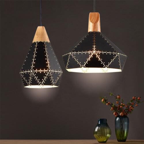 Iron Solid Wood Starry Sky Lamp Led Pendant Lights For Diningroom Cafe Bar Restaurant Nordic Hanging Light