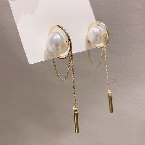 Simulated pearl Long Tassel Earrings for Women 2020 Bijoux Luxury Korean earring fashion 2020 Girl group Jewelry brincos Gifts
