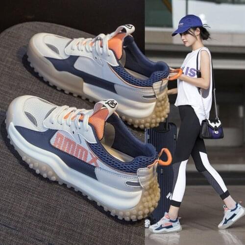 Lisapie 2021 NEW Design Spring summer Women Colorful Comfortable Platfrom Splicing Shoes Casual Breathable Lace Up Sneakers